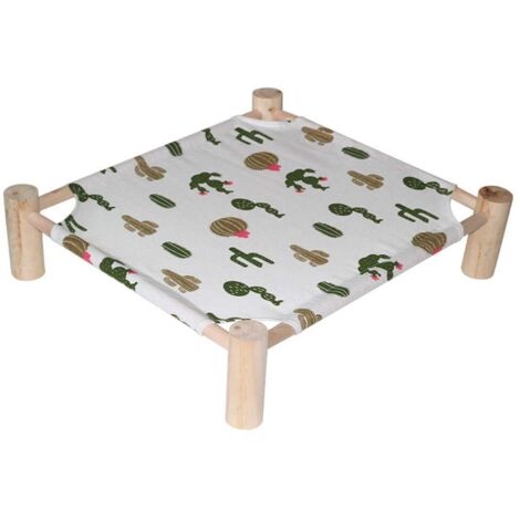 Elevated Pet Bed, Portable Elevated Camping Bed, Cat Bed, Summer Bed, Washable Breathable Mesh, Wooden Non Slip Cat Bed (1/5)