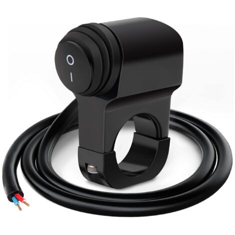 22mm Motorcycle Handlebar Switch, Splashproof Mountain Bike Handlebar Control Switch for Headlights, Fog Lights, Brake Lights, 12V-24V (1/5)