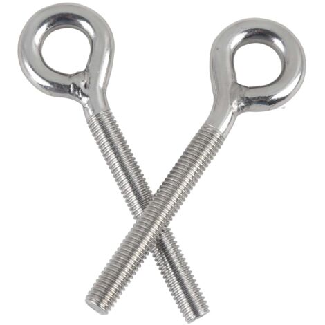 M6 Eye Bolt 10pcs 304 A2-70 Stainless Steel Ring Screws Threaded Rod Screw Eye Bolt for Fixing and Hanging