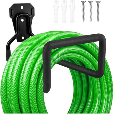 Garden Hose Holder, Heavy Duty Metal Garden Hose Holder, Hose Reel, Organizer for Garage and Garden Tools, Universal Hanging Wall Hooks