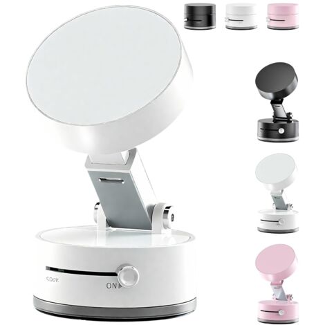 Magnetic Car Phone Holder, Double Sided Suction Cup Cell Phone Holder, Foldable, Suction Force N52, Suitable for Office, Car GPS, Gym (White) (1/5)