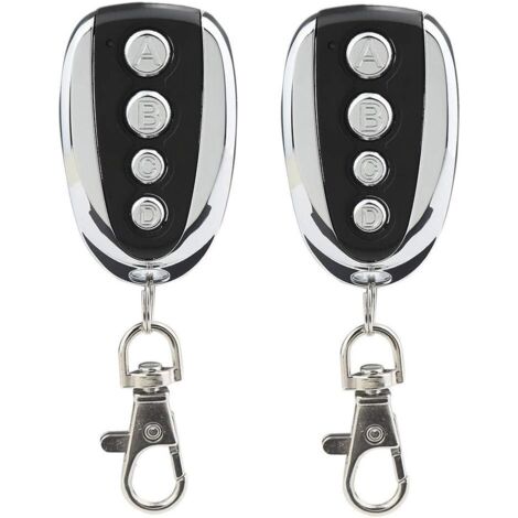 Set of 2 universal remote controls for garage doors and gates, 433.9 MHz with four channels - Ideal replacement (1/5)