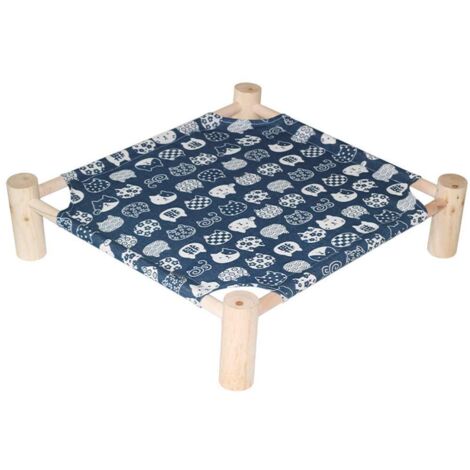 Elevated Pet Bed, Portable Elevated Camping Bed, Cat Bed, Summer Bed, Washable Breathable Mesh, Wooden Non Slip Cat Bed (1/5)