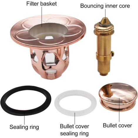 Pop-up Sink Plug, Push-Type Sink Stopper, Sink Plug, Anti-Block Drain ...