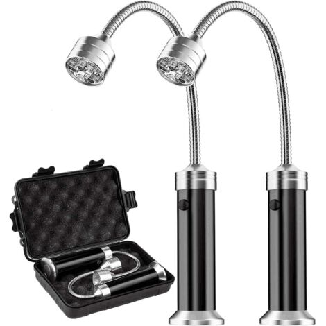 Set of 2 barbecue lights with magnetic base, flexible 360-degree rotation adjustment, suitable for barbecues, camping, parties, and outdoor use. (1/5)