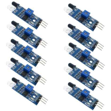 10pcs Infrared Obstacle Avoidance Sensor Module for Arduino Smart Car Robot, 3-Wire Reflective Photoelectric Sensor for Arduino Smart Car Robot