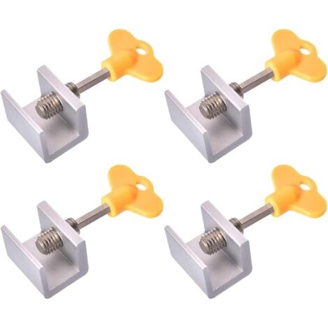 4-Piece Sliding Window Lock Set, Adjustable Sliding Door Stopper, Adjustable Window Lock, Aluminum Alloy Sliding Door Lock, Window Security (1/5)