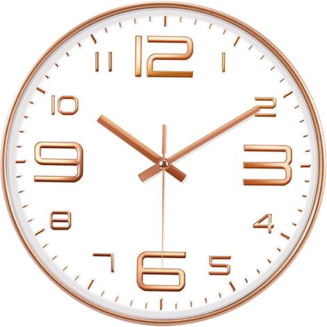 30cm Wall Clock with Numbers, Silent Wall Clock, Plastic, Pendulum Wall Clock, Quartz Wall Clock, Noiseless, for Living Room, Bedroom, Office, Restaurant, etc. (1/5)