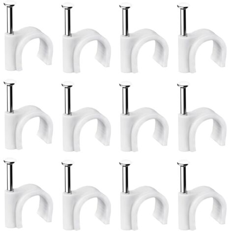Pack of 400 steel wall clips for cables - Various specifications - Strong - Durable - White - Round - 400 x 6 mm - Cable management (1/5)