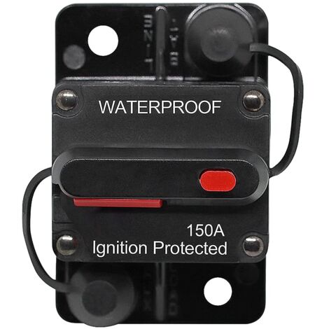30A - 150A Car Circuit Breaker, DC 12V - 48V Waterproof Circuit Breaker with Manual Reset for Car Engine, Marine, Boat, Bicycle, Stereo, Audio, 150A