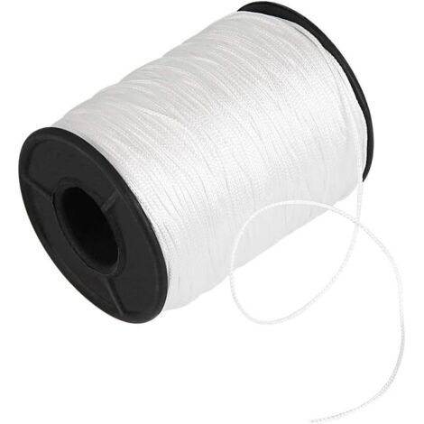 150 Yards Braided Shade Cord, 1 mm Diameter White Polyethylene Cord for Venetian Blinds, Aluminum Slatted Curtains, Louvered Blinds, Gardening and Crafts