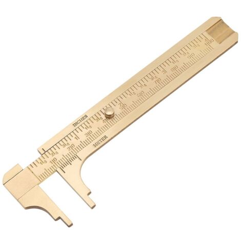 Practical brass caliper - Dual scale measuring tool - Mini brass pocket ruler (dual 100 mm scale) (1/5)