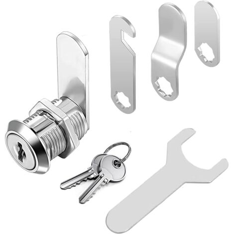 Security lock for mailbox with furniture lock, 2 keys for drawer, cabinet cam lock, supplied with 4 different lock plates