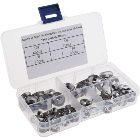 Pack of 200 countersunk washers made of 304 stainless steel for countersunk screws (1/5)