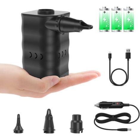 Electric air pump for inflatables, portable air mattress pump for swimming rings, air mattresses, and pool floats (1/5)