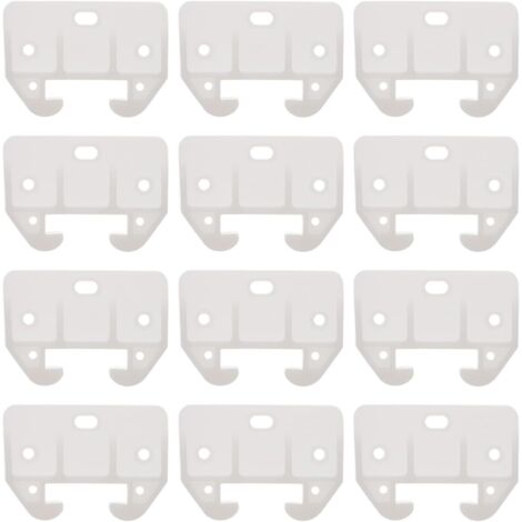 12 Pcs White Plastic Drawer Rail Guide, Dresser Drawer Guide, Furniture Replacement Slide Parts for Dressers, Hutches, Nightstands and Systems
