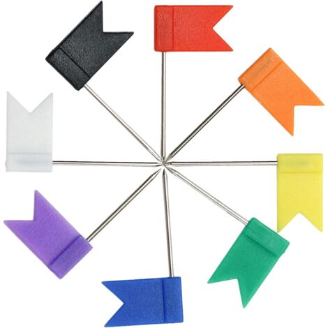 Pack of 160 Flag Pins, 35 mm Multicolor Push Pins for Cork Board, World ...