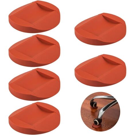 Set of 6 non-slip rubber pads for furniture, sofa and bed casters, suitable for all types of flooring (1/5)