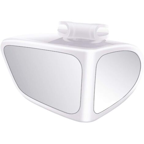 2-in-1 Blind Spot Mirror, Wide Angle Convex Rearview Mirror with 360 Degree Rotation, Universal Adjustable Auxiliary Car Mirror for Car, Truck, SUV, White, Main Driver Side