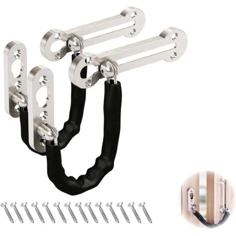 Security Lock Chains, Anti-Theft Stainless Steel Chain Lock, Door Latch Guard Chain, Security Door Lock Chain for Family, Hotel, Apartment, 2 Rooms (1/5)