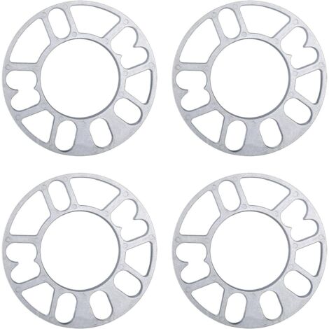 Set of 4 5mm aluminum alloy wheel spacers, universal adapter for 4 or 5 stud wheel mounting, wheel spacers (size: 5mm) (1/5)