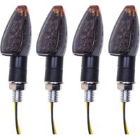 4pcs Motorcycle Indicators 14 LED Turn Signal Lights 12V Waterproof Universal Rolling Turn Signal Indicator for Motorcycle Scooter Quad Cruiser Off Road