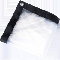 Waterproof transparent tarpaulin with eyelets - 2 x 2 m - Foldable and weather-resistant tarpaulin - Rope included