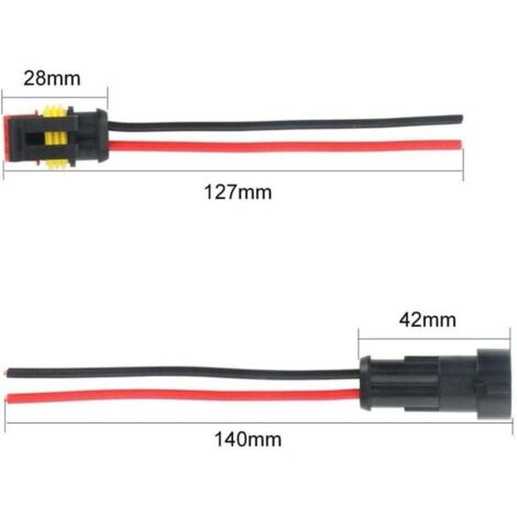 Connecteurs Auto étanches - 2 à 6 Pôles, Avec Câble 10cm - Neuf
