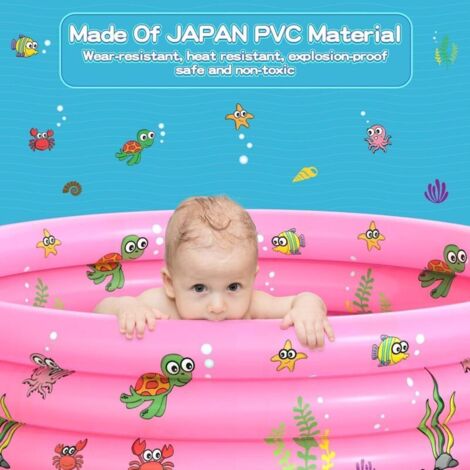 Piscine Gonflable Ronde Cœur Vintage 87 Cm - Pataugeoire Enfants Intérieur/Extérieur - PVC Épais