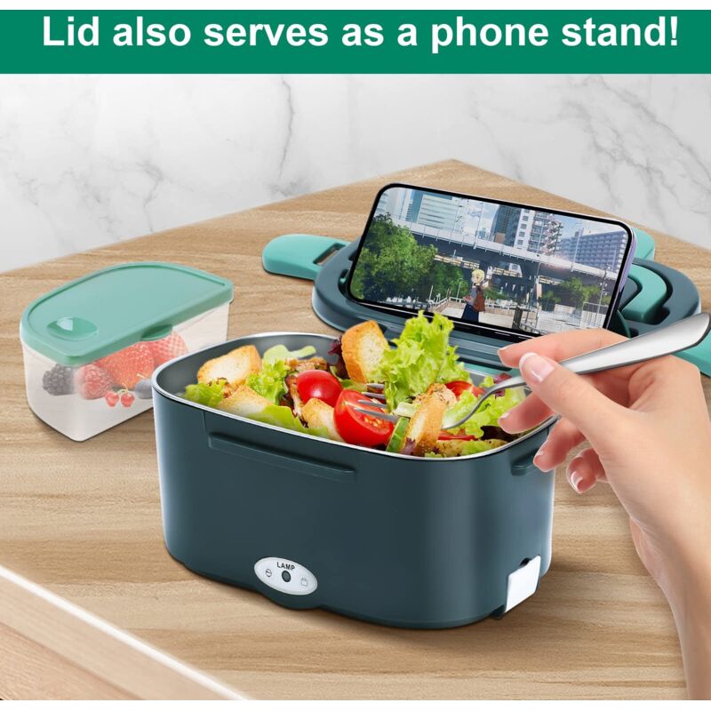 Brolteja Gamelle Chauffante,1.5 L 21000mAh Boite Chauffante Repas Électrique Mobile,Rechargeable Lunch Box Électrique avec Minuterie et Fonction,pour pour Voyage,Bureau,pique-nique