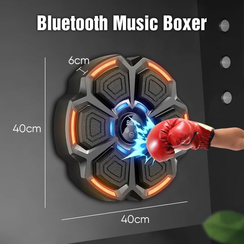 Machine De Boxe Musicale Avec Gants, Rechargeable, 9 Vitesses