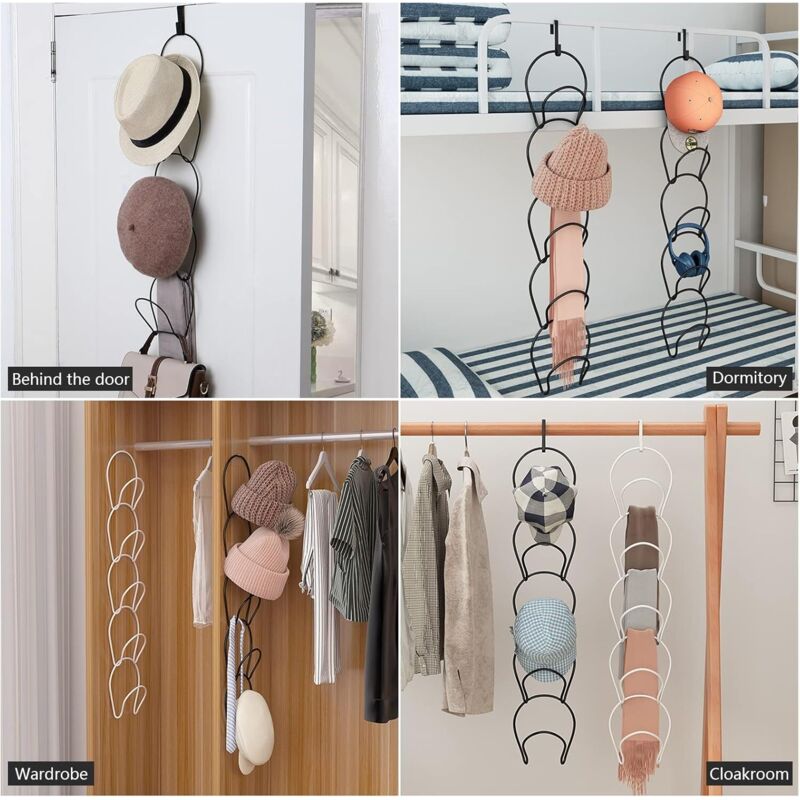 5 Pièces Organisateur De Support Pour Casquette De Baseball, Cap Hanger Etagere Murale Porte Casquettes En Fer Organisateur De Chapeau Noir 97349005