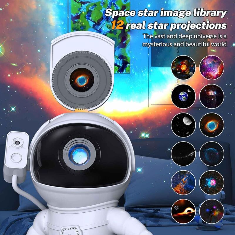 Projecteur Galaxie Astronaute - Lampe Ciel Étoilé Avec Tête Ajustable 360°, Haut-Parleur Bluetooth, 24 Modes Lumineux, Décoration Chambre Enfant & Adulte
