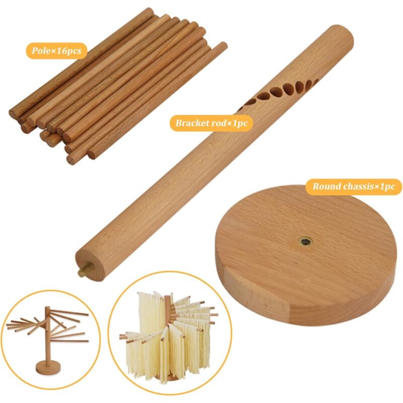 Outils de cuisine pratiques Support de séchage en bois compact pour nouilles décoratives Support de séchage en bois élégant