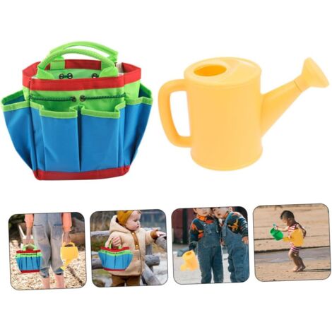 ROBOTIME Kit de jardinage pour enfants 17 pièces avec arrosoir, à partir de 3 ans | Ensemble d'outils de jardinage violet avec tablier, chapeau, gants et sac, cadeau pour petits jardiniers