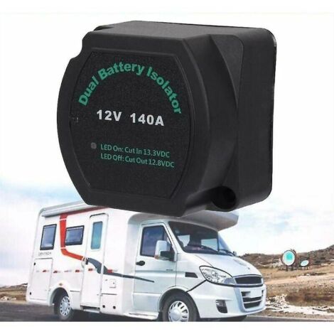 Isolateur de batterie double 12V 140A – Relais sensible à la tension pour véhicules utilitaires – Indice de protection IP65 – Charge simultanée (1/5)