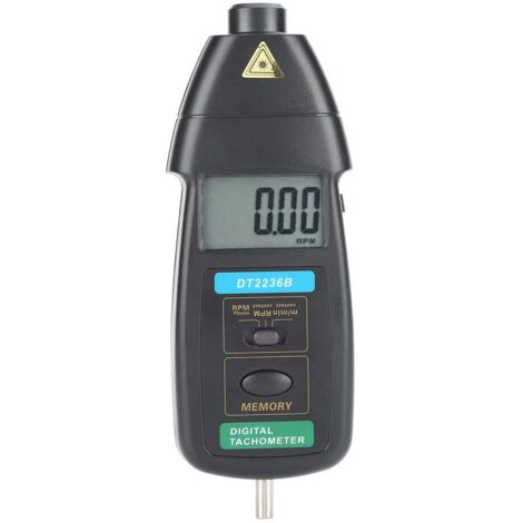 DT2236B Tachymètre photo/contact professionnel, Tachymètre numérique RPM Meter Contact Tachometer, 2.599,999 RPM Précision