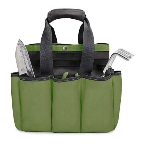 Kit d'outils de jardin, sac de rangement fourre-tout de jardin avec 8 poches, sac de rangement de jardinage intérieur et extérieur, support de kit d'outils de jardin (outils non inclus), 12 po x 12 po (1/5)