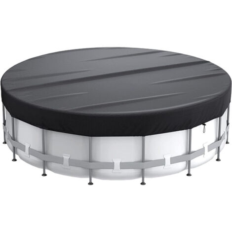 Bâche de piscine ronde 370cm – Couverture hivernage anti-déchirure – Protection UV – Résistante aux intempéries – Assemblage simple (1/4)