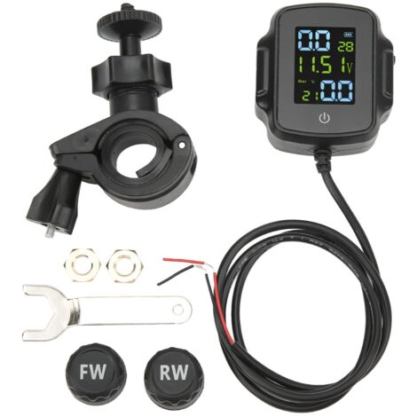 Système de surveillance de la pression des pneus de moto TPMS 12V USB rechargeable affichage haute précision avec 2 capteurs externes