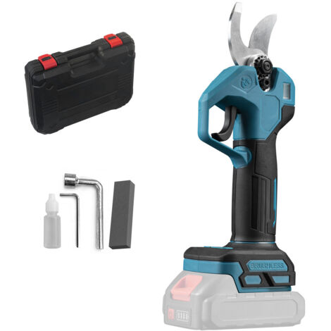 Sécateur électrique sans fil 21V – Moteur sans balais – Coupe branches jusqu'à 30 mm – Acier SK5 pour coupe nette – Compatible batteries Makita
