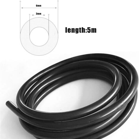Tuyau silicone 3mm – Tuyau souple 6mm extérieur – Longueur 5m – Résistant aux températures élevées – Pour systèmes de vide et d'air (1/5)