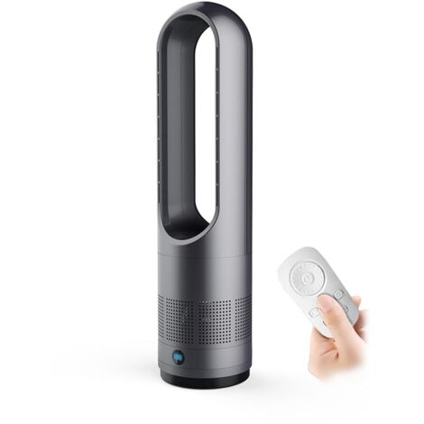 Ventilateur Sans Pales avec Télécommande, 8 Vitesses, Minuterie 8H Ventilateurs de Sol Intelligents a Affichage LED Ventilateurs de Table Silencieux avec Oscillation de 80