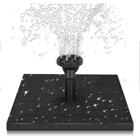Fontaine d'eau Solaire,Fontaine Solaire, Pompe Solaire de Fontaine de Bain d'oiseau, Pompe à Eau Solaire carrée de Silicium monocristallin Flottante Fontaine extérieure de Paysage Aquatique 7V 1.4W