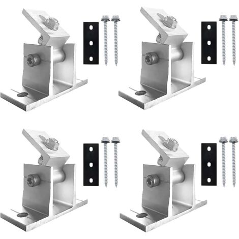 4 Pièces Clips de Mise à Terre de Panneau Solaire Standard, Support de Montage de Panneau Solaire en Alliage d'Aluminium Toit Supports,Supports de Pince de Bord de Panneau Solaire(35mm) (1/5)