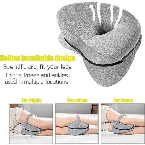 Coussin De Genoux Cozy BoSpin En Mousse à Mémoire De Forme - Soulage Douleurs Genoux, Hanches, Sciatique Et Grossesse - Gris