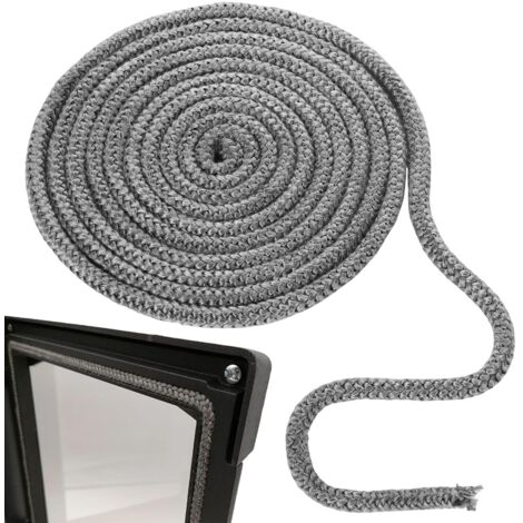 Joint haute température 14mm x 3m en fibre de verre – Étanchéité pour poêles et cheminées – Résistance aux températures élevées