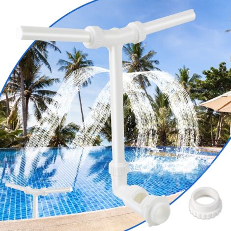 Applicable Fontaine de Piscine, Fontaine Cascade de Piscine, Accessoires de Piscine à Double Jet pour Piscine Hors Sol/Souterraine, Fontaine de Piscine réglable 2 en 1, Accessoires de Piscine