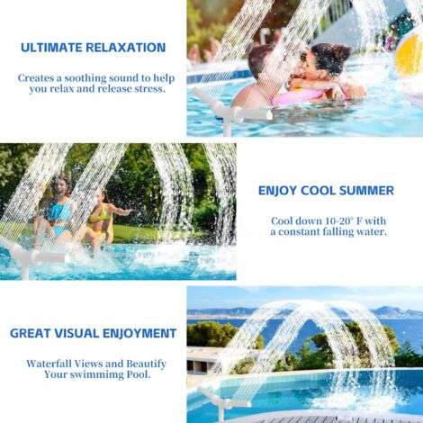 Fontaine De Piscine Réglable 360° 2 En 1 - Cascade Double Jet Pour Piscine Hors Sol Et Enterrée