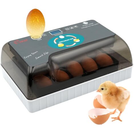 Couveuse Oeuf Automatique, 12 Couveuses Avec ContrôLe Intelligent et PréCis de la TempéRature et de L'Humidité, éClairage Led Efficace, Adapté Aux Poules, Oies, Canards, Pigeons et Cailles